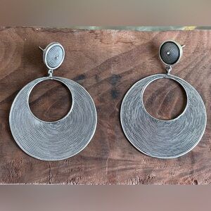 Silver Statement Filigree Large Earrings